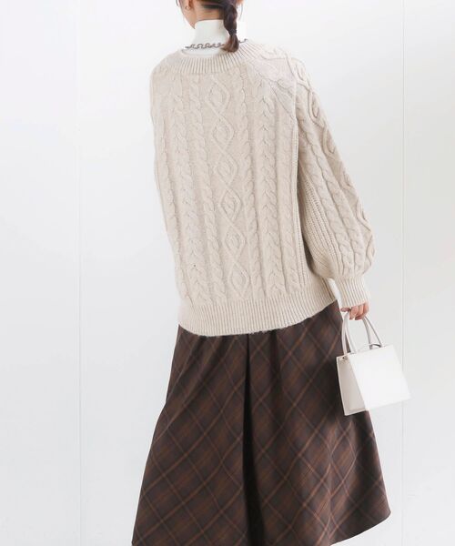 rps（アールピーエス）の「ケーブルニットカーディガン（カーディガン/ボレロ・レディース・アイボリー/ベージュ/ピンク/杢グレー・フリー）」の7枚目の写真