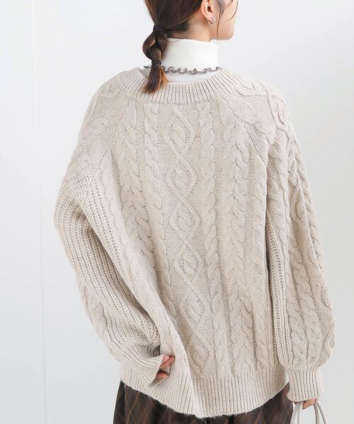 rps（アールピーエス）の「ケーブルニットカーディガン（カーディガン/ボレロ・レディース・アイボリー/ベージュ/ピンク/杢グレー・フリー）」の11枚目の写真