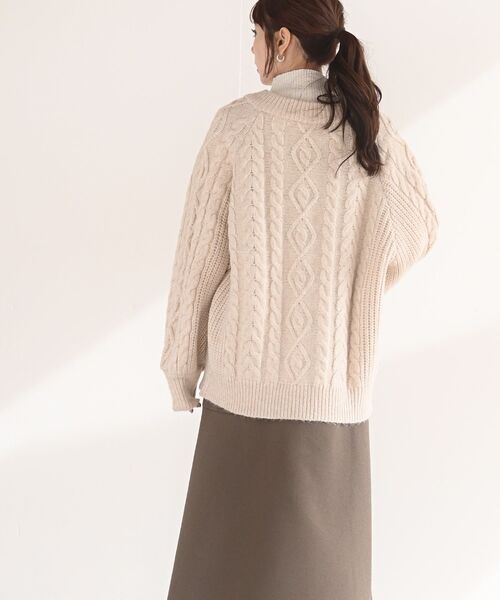rps（アールピーエス）の「ケーブルニットカーディガン（カーディガン/ボレロ・レディース・アイボリー/ベージュ/ピンク/杢グレー・フリー）」の14枚目の写真