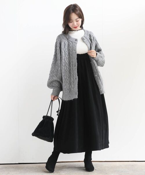 rps（アールピーエス）の「ケーブルニットカーディガン（カーディガン/ボレロ・レディース・アイボリー/ベージュ/ピンク/杢グレー・フリー）」の15枚目の写真