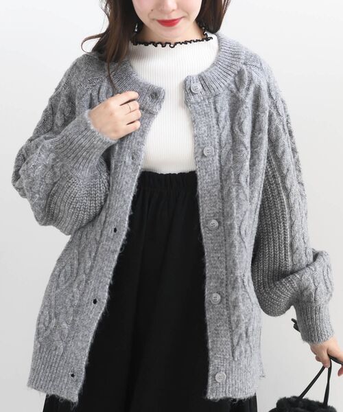 rps（アールピーエス）の「ケーブルニットカーディガン（カーディガン/ボレロ・レディース・アイボリー/ベージュ/ピンク/杢グレー・フリー）」の19枚目の写真