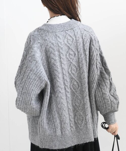 rps（アールピーエス）の「ケーブルニットカーディガン（カーディガン/ボレロ・レディース・アイボリー/ベージュ/ピンク/杢グレー・フリー）」の21枚目の写真