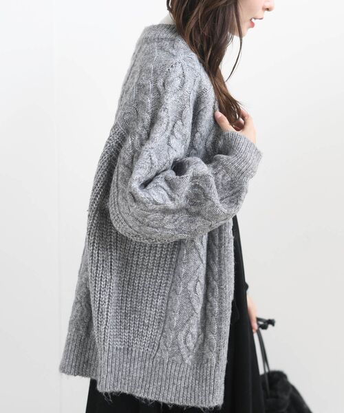 rps（アールピーエス）の「ケーブルニットカーディガン（カーディガン/ボレロ・レディース・アイボリー/ベージュ/ピンク/杢グレー・フリー）」の22枚目の写真