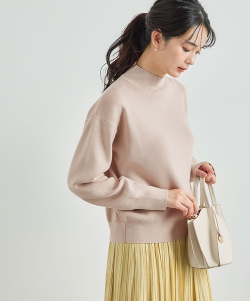 ROPE' PICNIC(ロペピクニック)の「洗濯機OK・パチパチしない/マシュマロニットモックネックプルオーバー(ニット/セーター・レディース・ブラック/オフホワイト/ベージュ系その他・38)」の3枚目の写真