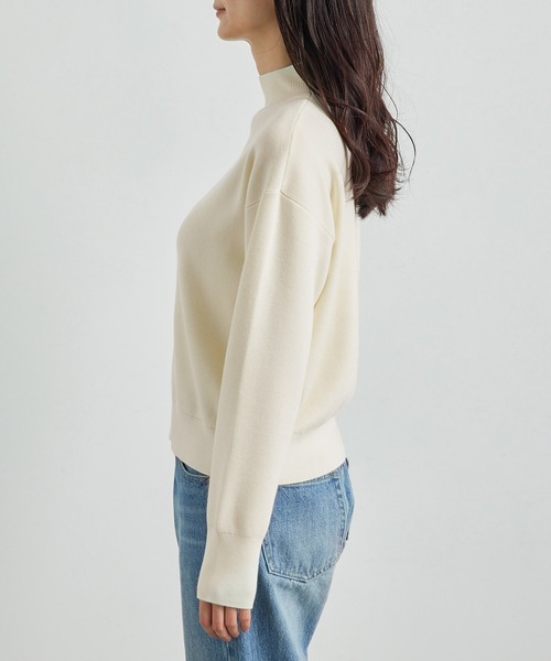 ROPE' PICNIC(ロペピクニック)の「洗濯機OK・パチパチしない/マシュマロニットモックネックプルオーバー(ニット/セーター・レディース・ブラック/オフホワイト/ベージュ系その他・38)」の6枚目の写真