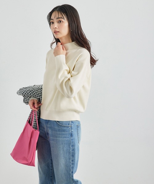 ROPE' PICNIC(ロペピクニック)の「洗濯機OK・パチパチしない/マシュマロニットモックネックプルオーバー(ニット/セーター・レディース・ブラック/オフホワイト/ベージュ系その他・38)」の15枚目の写真
