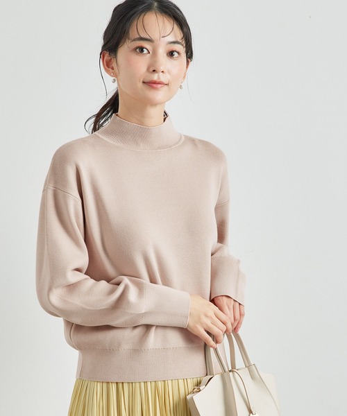 ROPE' PICNIC(ロペピクニック)の「洗濯機OK・パチパチしない/マシュマロニットモックネックプルオーバー(ニット/セーター・レディース・ブラック/オフホワイト/ベージュ系その他・38)」の21枚目の写真