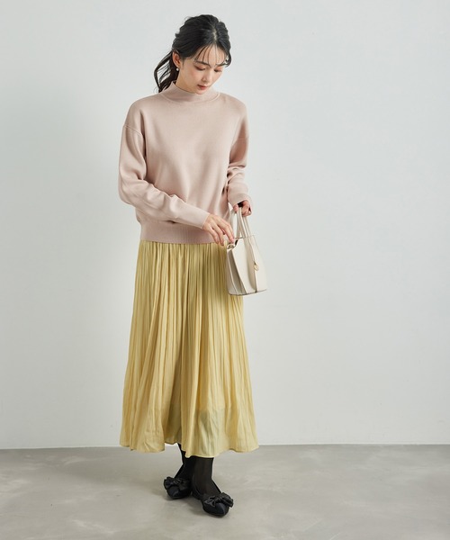 ROPE' PICNIC(ロペピクニック)の「洗濯機OK・パチパチしない/マシュマロニットモックネックプルオーバー(ニット/セーター・レディース・ブラック/オフホワイト/ベージュ系その他・38)」の8枚目の写真