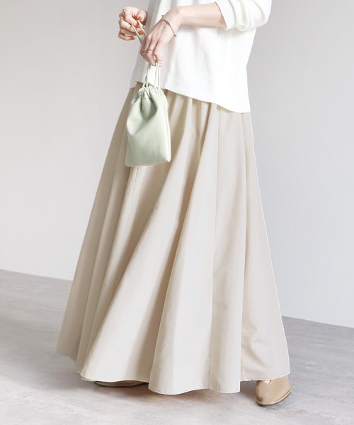 reca（レカ）の「ソフトグログランマキシスカート（スカート・レディース・ブラック/マスタード/キナリ/ブルー・M）」の2枚目の写真