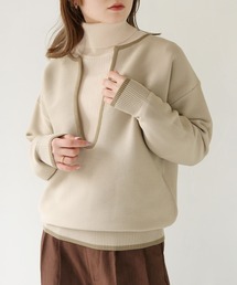 HER CLOSET | 【shemoshelly】WEB限定配色キーネックニット(ニット/セーター)