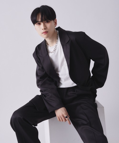 EDEL（エーデル）の「EDEL - ピークドラペルテーラードジャケット（テーラードジャケット・メンズ・ブラック/チェック・MEDIUM/LARGE）」の3枚目の写真