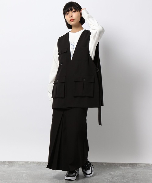 PAGEBOY（ページボーイ）の「クリアミリタリーベスト（その他アウター・レディース・ブラック系その他/ブラック/グレイッシュベージュ・FREE）」の8枚目の写真