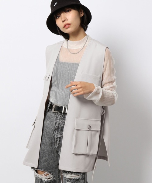 PAGEBOY（ページボーイ）の「クリアミリタリーベスト（その他アウター・レディース・ブラック系その他/ブラック/グレイッシュベージュ・FREE）」の13枚目の写真