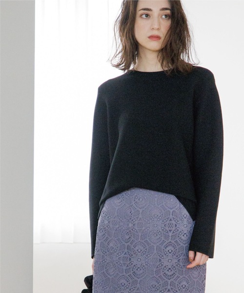 OPAQUE.CLIP(オペークドットクリップ)の「◆オーガニックコットン ボートネックニット【洗濯機洗い可/UVケア/7色展開】(ニット/セーター・レディース・レモンイエロー/ブルー/ホワイト系5/ライトグレー/ブラック/オフホワイト/グリーン・38/36/40/34/42)」の13枚目の写真