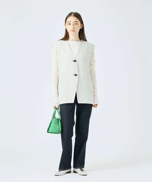PICHE ABAHOUSE(ピシェ アバハウス)の「ポインテッドトゥレースアップバブーシュ(ドレスシューズ・レディース・ブラック/ホワイト/ライトグレー・36/37/39/38/35)」の4枚目の写真