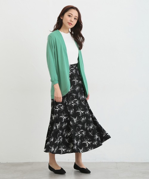 Honeys（ハニーズ）の「８分袖ラウンドカーディガン（カーディガン/ボレロ・レディース・杢グレー/ブルー系その他/グリーン/ベージュ/ネイビー/ホワイト/ブラック・L/LL/M）」の21枚目の写真