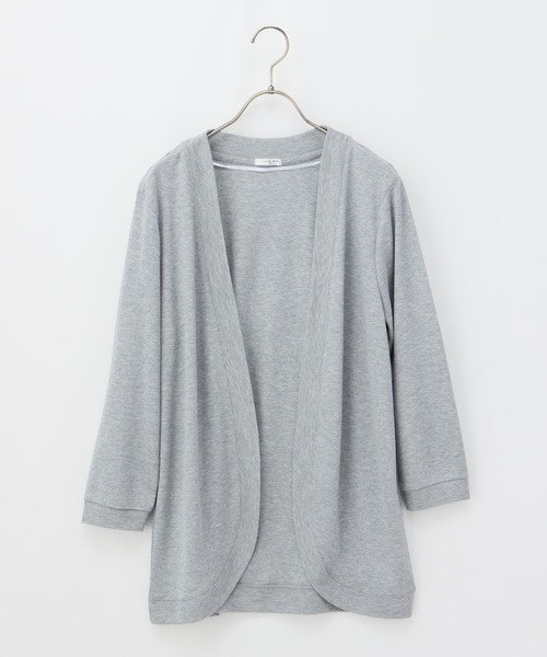 Honeys（ハニーズ）の「８分袖ラウンドカーディガン（カーディガン/ボレロ・レディース・杢グレー/ブルー系その他/グリーン/ベージュ/ネイビー/ホワイト/ブラック・L/LL/M）」の18枚目の写真