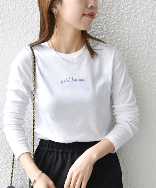 PETIT BATEAU（プチバトー）の「【SHIPS any別注】PETIT BATEAU: ロングスリーブ Tシャツ 23SS（Tシャツ/カットソー・レディース・ホワイト・ONE SIZE）」の9枚目の写真