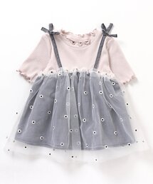 apres les cours | お花刺繍チュールドッキングトップス(Tシャツ/カットソー)