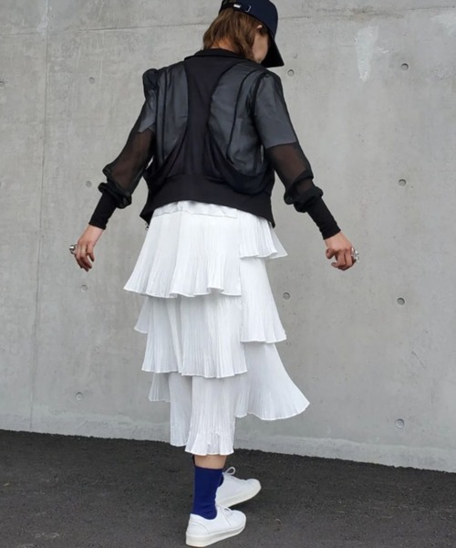 ランダムプリーツ3段ティアードスカート（スカート）｜deux amour