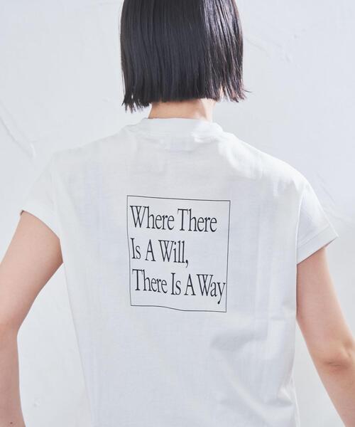 coen(コーエン)の「リピT・バックプリントハイネックTシャツ(WEB限定カラー)(Tシャツ/カットソー・レディース・ナチュラル/ホワイト/ベージュ/ダークグレー/コバルトブルー・M/L)」の6枚目の写真