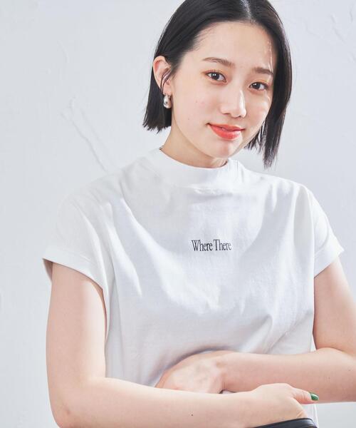 coen(コーエン)の「リピT・バックプリントハイネックTシャツ(WEB限定カラー)(Tシャツ/カットソー・レディース・ナチュラル/ホワイト/ベージュ/ダークグレー/コバルトブルー・M/L)」の7枚目の写真