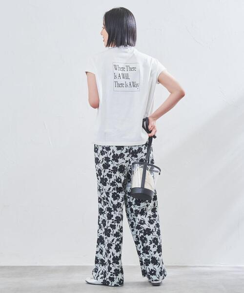 coen(コーエン)の「リピT・バックプリントハイネックTシャツ(WEB限定カラー)(Tシャツ/カットソー・レディース・ナチュラル/ホワイト/ベージュ/ダークグレー/コバルトブルー・M/L)」の8枚目の写真