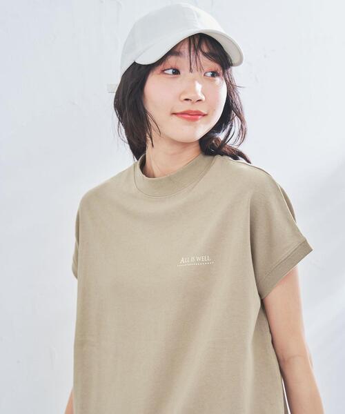 coen(コーエン)の「リピT・バックプリントハイネックTシャツ(WEB限定カラー)(Tシャツ/カットソー・レディース・ナチュラル/ホワイト/ベージュ/ダークグレー/コバルトブルー・M/L)」の13枚目の写真