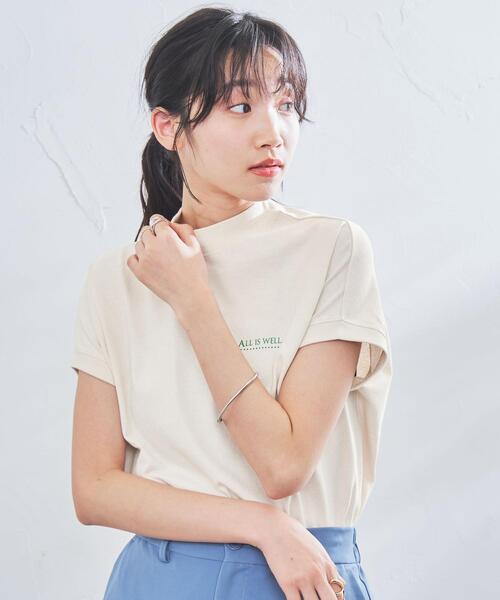 coen(コーエン)の「リピT・バックプリントハイネックTシャツ(WEB限定カラー)(Tシャツ/カットソー・レディース・ナチュラル/ホワイト/ベージュ/ダークグレー/コバルトブルー・M/L)」の15枚目の写真