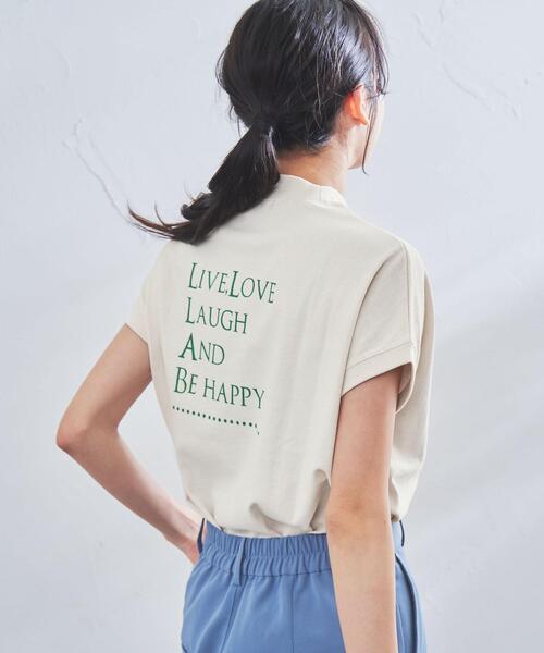 coen(コーエン)の「リピT・バックプリントハイネックTシャツ(WEB限定カラー)(Tシャツ/カットソー・レディース・ナチュラル/ホワイト/ベージュ/ダークグレー/コバルトブルー・M/L)」の17枚目の写真
