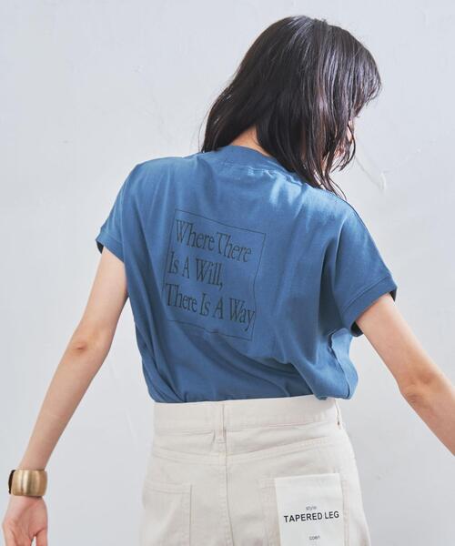 coen(コーエン)の「リピT・バックプリントハイネックTシャツ(WEB限定カラー)(Tシャツ/カットソー・レディース・ナチュラル/ホワイト/ベージュ/ダークグレー/コバルトブルー・M/L)」の18枚目の写真