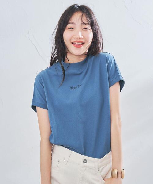 coen(コーエン)の「リピT・バックプリントハイネックTシャツ(WEB限定カラー)(Tシャツ/カットソー・レディース・ナチュラル/ホワイト/ベージュ/ダークグレー/コバルトブルー・M/L)」の19枚目の写真