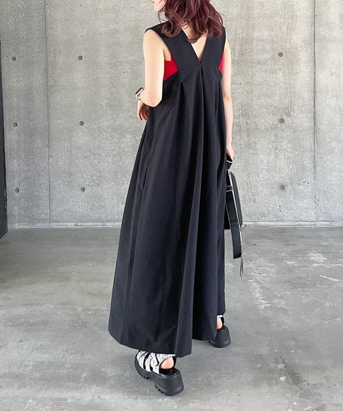 PAGEBOY（ページボーイ）の「タックボリュームジャンスカ（ジャンパースカート・レディース・オレンジ系その他/ブラック/グレイッシュベージュ・S/M）」の12枚目の写真