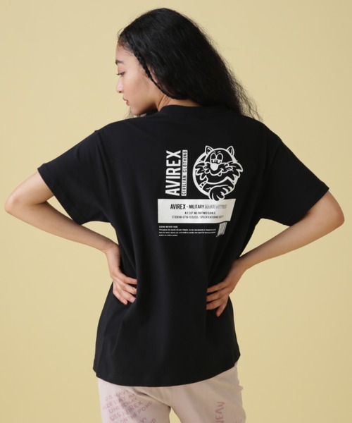 AVIREX（アヴィレックス）の「1COLOR TOMCAT T-SHIRT/ 1カラートムキャットTシャツ（Tシャツ/カットソー・レディース・オフホワイト/ブラック・FREE）」の5枚目の写真