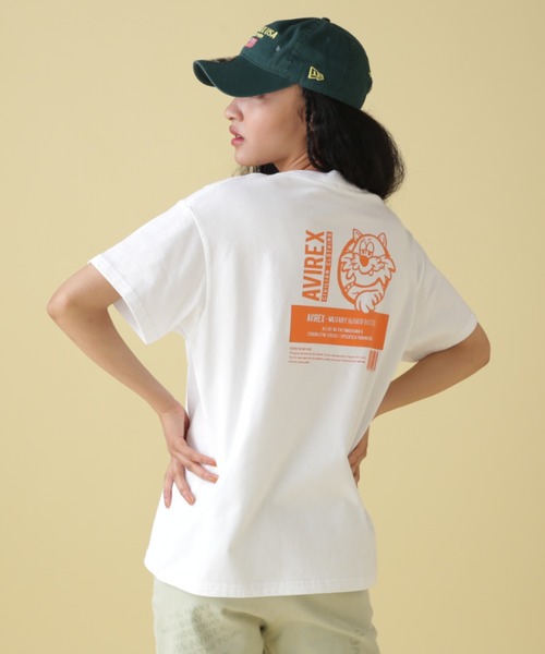 AVIREX（アヴィレックス）の「1COLOR TOMCAT T-SHIRT/ 1カラートムキャットTシャツ（Tシャツ/カットソー・レディース・オフホワイト/ブラック・FREE）」の10枚目の写真