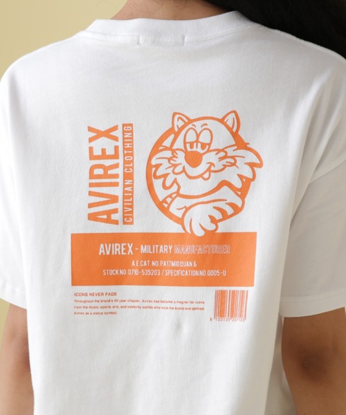 AVIREX（アヴィレックス）の「1COLOR TOMCAT T-SHIRT/ 1カラートムキャットTシャツ（Tシャツ/カットソー・レディース・オフホワイト/ブラック・FREE）」の12枚目の写真