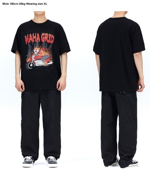 MAHAGRID(マハグリッド)の「『mahagrid/マハグリッド』SKELETON BIKER TEE/スケルトンバイク 半袖Tシャツ カットソー(Tシャツ/カットソー・レディース・ブラック/ホワイト・M/XL/L/S)」の14枚目の写真