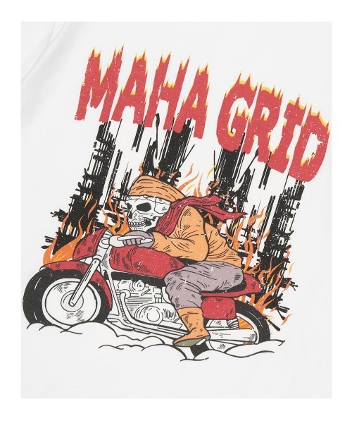 MAHAGRID(マハグリッド)の「『mahagrid/マハグリッド』SKELETON BIKER TEE/スケルトンバイク 半袖Tシャツ カットソー(Tシャツ/カットソー・レディース・ブラック/ホワイト・M/XL/L/S)」の4枚目の写真