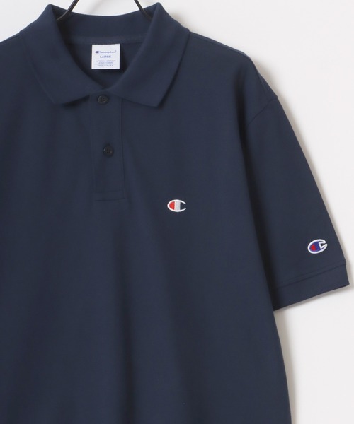 Champion（チャンピオン）の「Champion/チャンピオン カノコ ロゴワッペン ワンポイント刺繍 半袖ポロシャツ（ポロシャツ・メンズ・ブラック/ネイビー/モスグリーン/グレー/ホワイト・XL/L/M）」の5枚目の写真