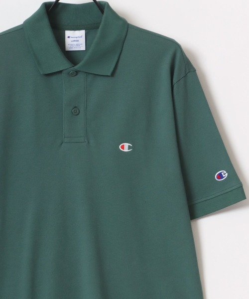 Champion（チャンピオン）の「Champion/チャンピオン カノコ ロゴワッペン ワンポイント刺繍 半袖ポロシャツ（ポロシャツ・メンズ・ブラック/ネイビー/モスグリーン/グレー/ホワイト・XL/L/M）」の4枚目の写真