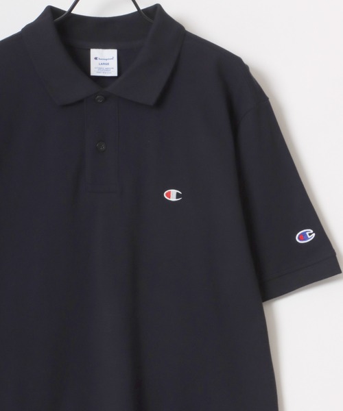 Champion（チャンピオン）の「Champion/チャンピオン カノコ ロゴワッペン ワンポイント刺繍 半袖ポロシャツ（ポロシャツ・メンズ・ブラック/ネイビー/モスグリーン/グレー/ホワイト・XL/L/M）」の3枚目の写真