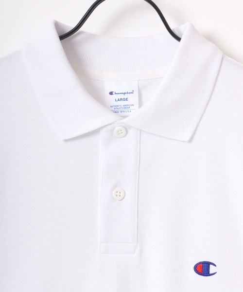 Champion（チャンピオン）の「Champion/チャンピオン カノコ ロゴワッペン ワンポイント刺繍 半袖ポロシャツ（ポロシャツ・メンズ・ブラック/ネイビー/モスグリーン/グレー/ホワイト・XL/L/M）」の12枚目の写真
