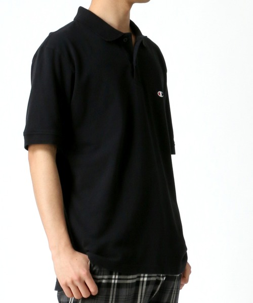 Champion（チャンピオン）の「Champion/チャンピオン カノコ ロゴワッペン ワンポイント刺繍 半袖ポロシャツ（ポロシャツ・メンズ・ブラック/ネイビー/モスグリーン/グレー/ホワイト・XL/L/M）」の19枚目の写真