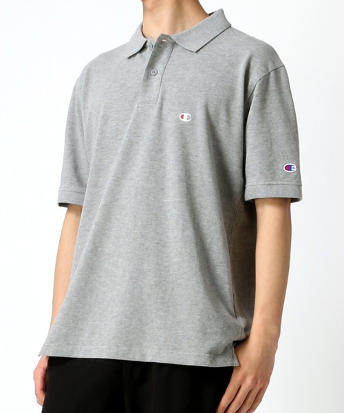 Champion（チャンピオン）の「Champion/チャンピオン カノコ ロゴワッペン ワンポイント刺繍 半袖ポロシャツ（ポロシャツ・メンズ・ブラック/ネイビー/モスグリーン/グレー/ホワイト・XL/L/M）」の20枚目の写真