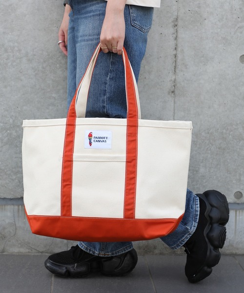 PARROTT CANVAS（パロットキャンバス）の「【PARROTT CANVAS】パロットキャンバス グリーンビルクラシックトートバッグ ミディアム（トートバッグ・レディース・レッド/イエロー/オレンジ/ネイビー/オリーブ/ライトブルー/ブルー・FREE）」の7枚目の写真