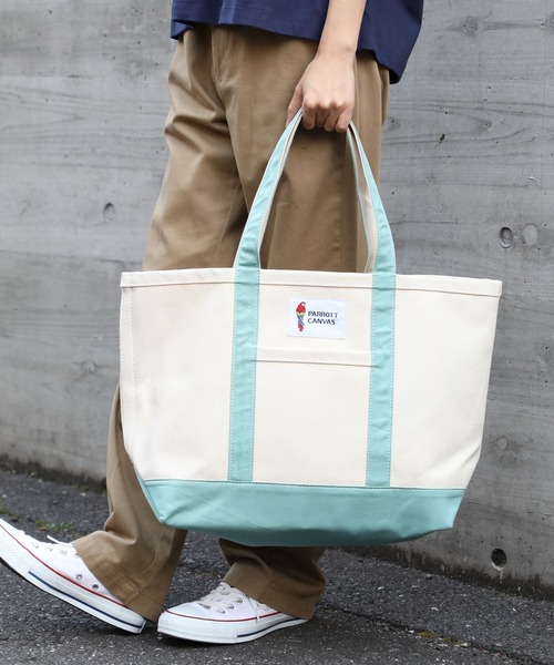 PARROTT CANVAS（パロットキャンバス）の「【PARROTT CANVAS】パロットキャンバス グリーンビルクラシックトートバッグ ミディアム（トートバッグ・レディース・レッド/イエロー/オレンジ/ネイビー/オリーブ/ライトブルー/ブルー・FREE）」の11枚目の写真