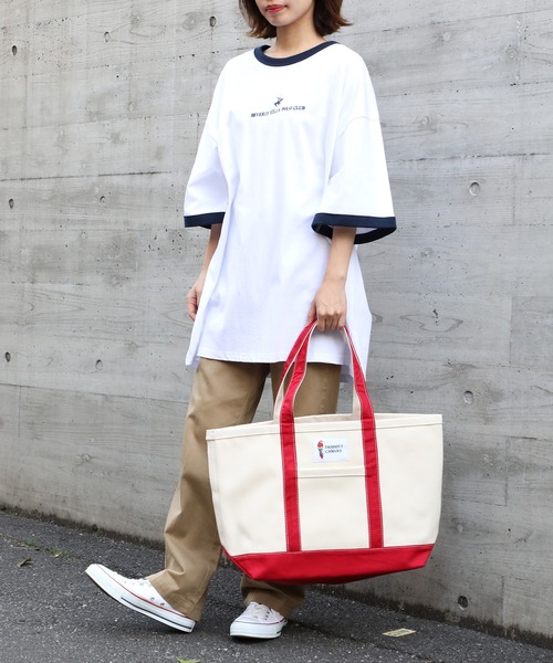 PARROTT CANVAS（パロットキャンバス）の「【PARROTT CANVAS】パロットキャンバス グリーンビルクラシックトートバッグ ミディアム（トートバッグ・レディース・レッド/イエロー/オレンジ/ネイビー/オリーブ/ライトブルー/ブルー・FREE）」の22枚目の写真