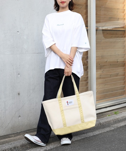 PARROTT CANVAS（パロットキャンバス）の「【PARROTT CANVAS】パロットキャンバス グリーンビルクラシックトートバッグ ミディアム（トートバッグ・レディース・レッド/イエロー/オレンジ/ネイビー/オリーブ/ライトブルー/ブルー・FREE）」の19枚目の写真