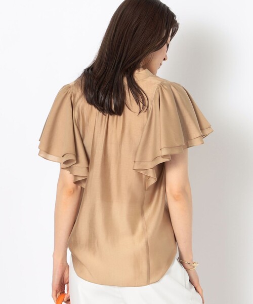 NOLLEY’S Sophi（ノーリーズソフィ）の「シアーローンラッフルスリーブブラウス（シャツ/ブラウス・レディース・ブラック/ミント/キャメル/グレイッシュブルー/ベビーピンク/ピンク・38/36）」の20枚目の写真
