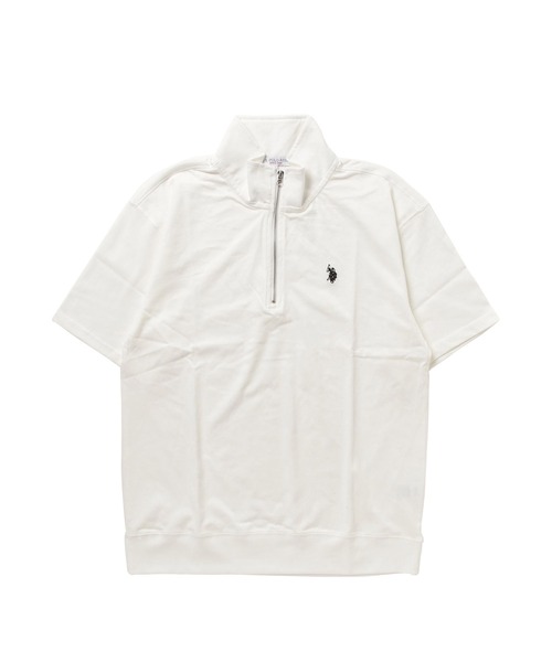U.S. POLO ASSN.（ユーエスポロアッスン）の「U.S. POLO ASSN. / ユーエスポロアッスン 別注 コラボ オーバーサイズ ハーフジップ 半袖 Tシャツ（Tシャツ/カットソー・メンズ・ホワイト系その他/ホワイト/ブルー系その他/チャコール/ネイビー/ダークグリーン/ブラック系その他/ライトベージュ/ブラック・X-LARGE/LARGE/MEDIUM）」の13枚目の写真